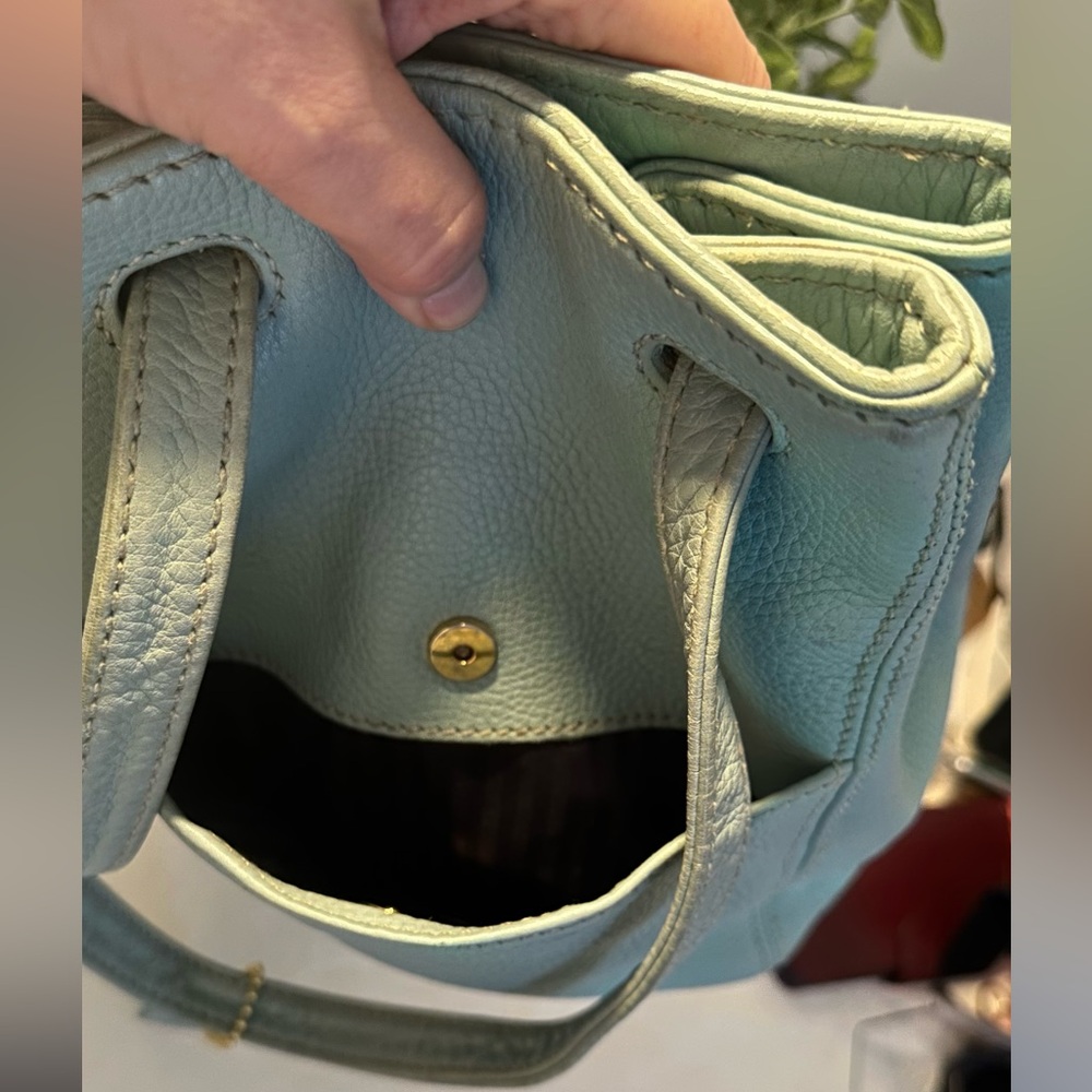 Coach Vintage Sonoma Drawstring Natural Grain Leather - Aqua - Picture 10 of 14